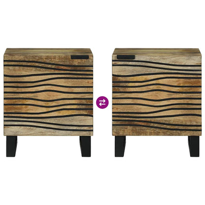 Bedside Tables Brown and Black 40 x 33 x 46 cm