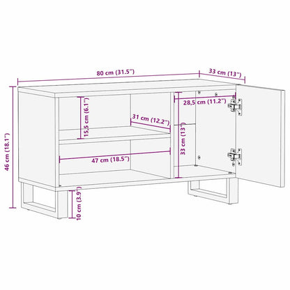 TV Cabinet Brown 80 x 33 x 46 cm Solid mango wood