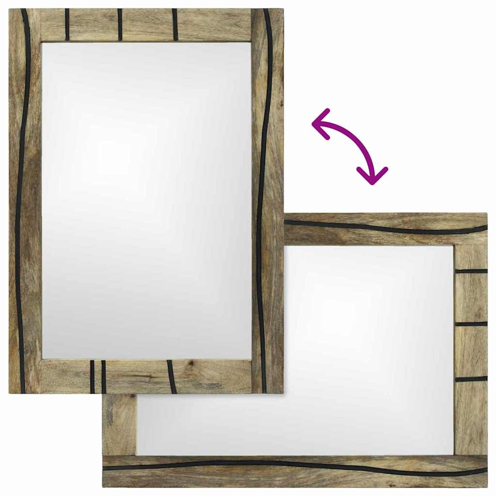 Bathroom Mirror with Mirror Brown 50 x 2.5 x 70 cm