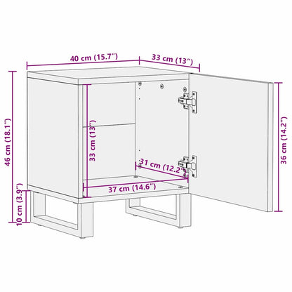 Bedside Tables Natural 40 x 33 x 46 cm Solid mango wood