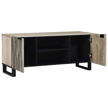 TV Cabinet White 105 x 33 x 46 cm Solid mango wood
