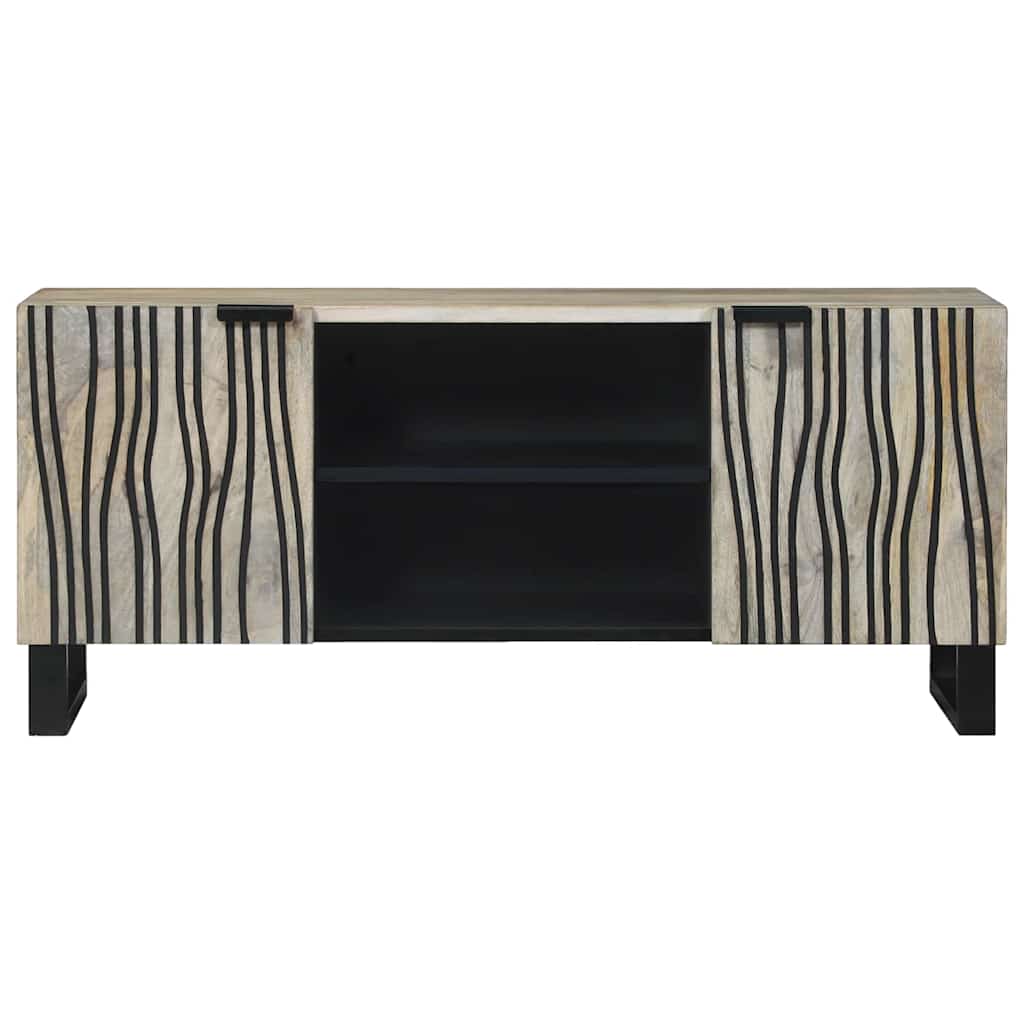 TV Cabinet White 105 x 33 x 46 cm Solid mango wood