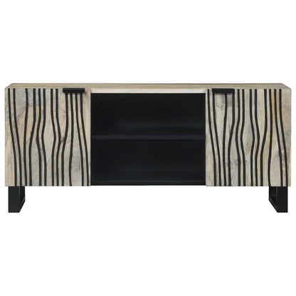 TV Cabinet White 105 x 33 x 46 cm Solid mango wood