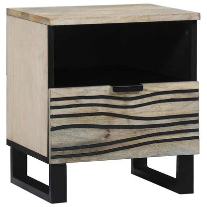 Bedside Cabinet with Drawer White and black 40 x 33 x 46 cm