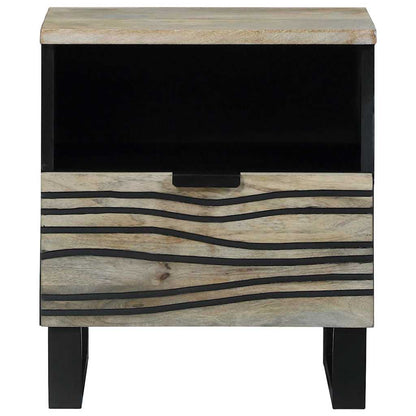 Bedside Cabinet with Drawer White and black 40 x 33 x 46 cm