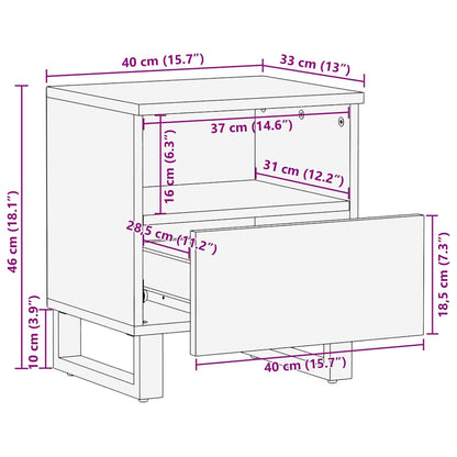 Bedside Cabinet with Drawer White and black 40 x 33 x 46 cm