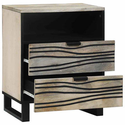Bedside Cabinet with Drawer White and black 50 x 33 x 60 cm