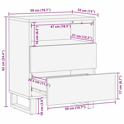 Bedside Cabinet with Drawer White and black 50 x 33 x 60 cm