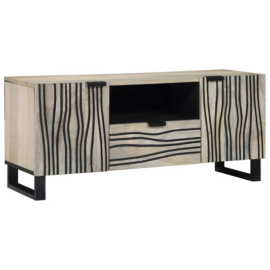 Media Storage Cabinets & Racks White and Black 105 x 33 x 46 cm