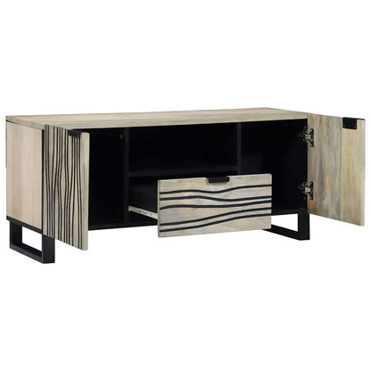 Media Storage Cabinets & Racks White and Black 105 x 33 x 46 cm