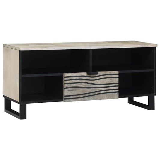 Media Storage Cabinets & Racks White and Black 105 x 33 x 46 cm