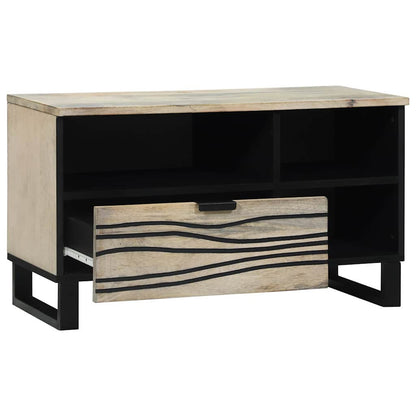 Media Storage Cabinets & Racks White and Black 80 x 33 x 46 cm