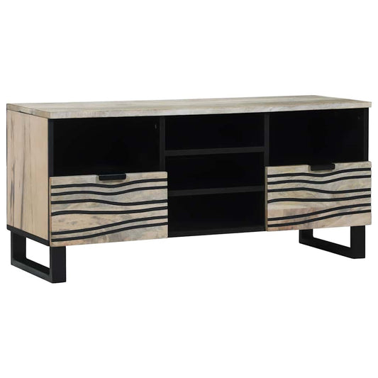 Media Storage Cabinets & Racks White and Black 100 x 33 x 46 cm