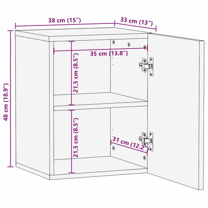 Sink cabinet with Shelf Brown and Black 38 x 33.5 x 48 cm