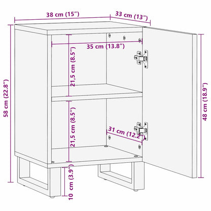 Bathroom Cabinet with Shelf Brown and Black 38 x 33.5 x 58 cm