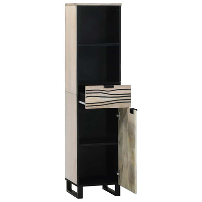Bathroom Cabinet with Shelf Brown and Black 38 x 33 x 160 cm