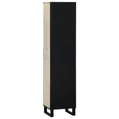 Bathroom Cabinet with Shelf Brown and Black 38 x 33 x 160 cm