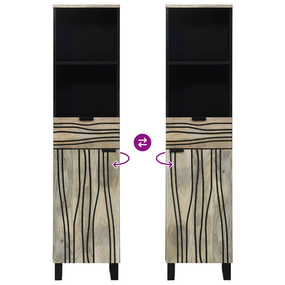 Bathroom Cabinet with Shelf Brown and Black 38 x 33 x 160 cm