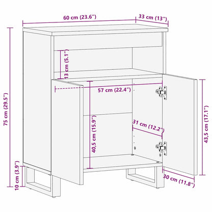 Media Storage Cabinets & Racks White and Black 60 x 33 x 75 cm