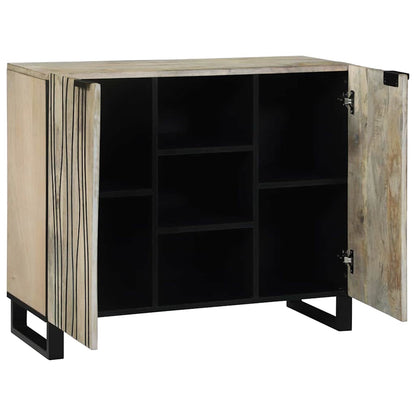Sideboard White 90 x 33 x 75 cm Solid mango wood
