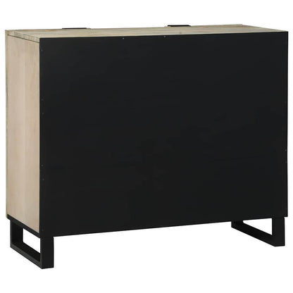 Sideboard White 90 x 33 x 75 cm Solid mango wood