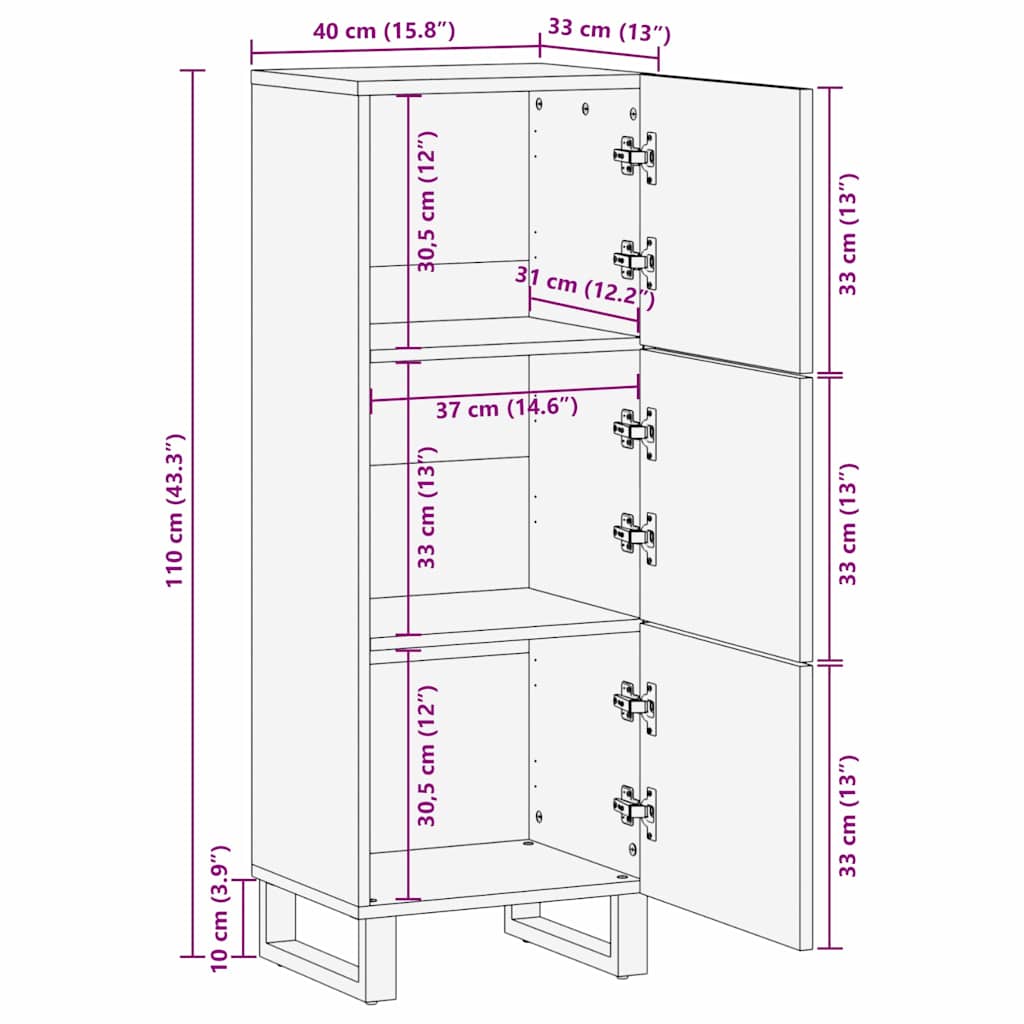 Media Storage Cabinets & Racks White and Black 40 x 33 x 110 cm