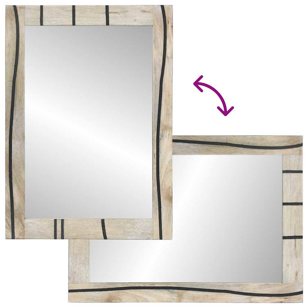 Bathroom Mirror with Mirror Brown 50 x 2.5 x 70 cm