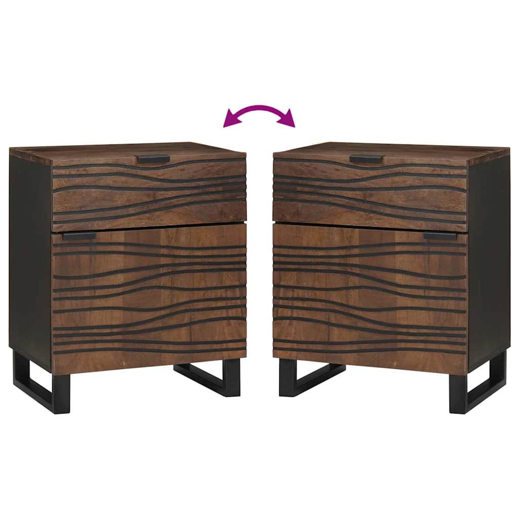 Bedside Cabinet Walnut 50 x 33 x 60 cm Solid mango wood
