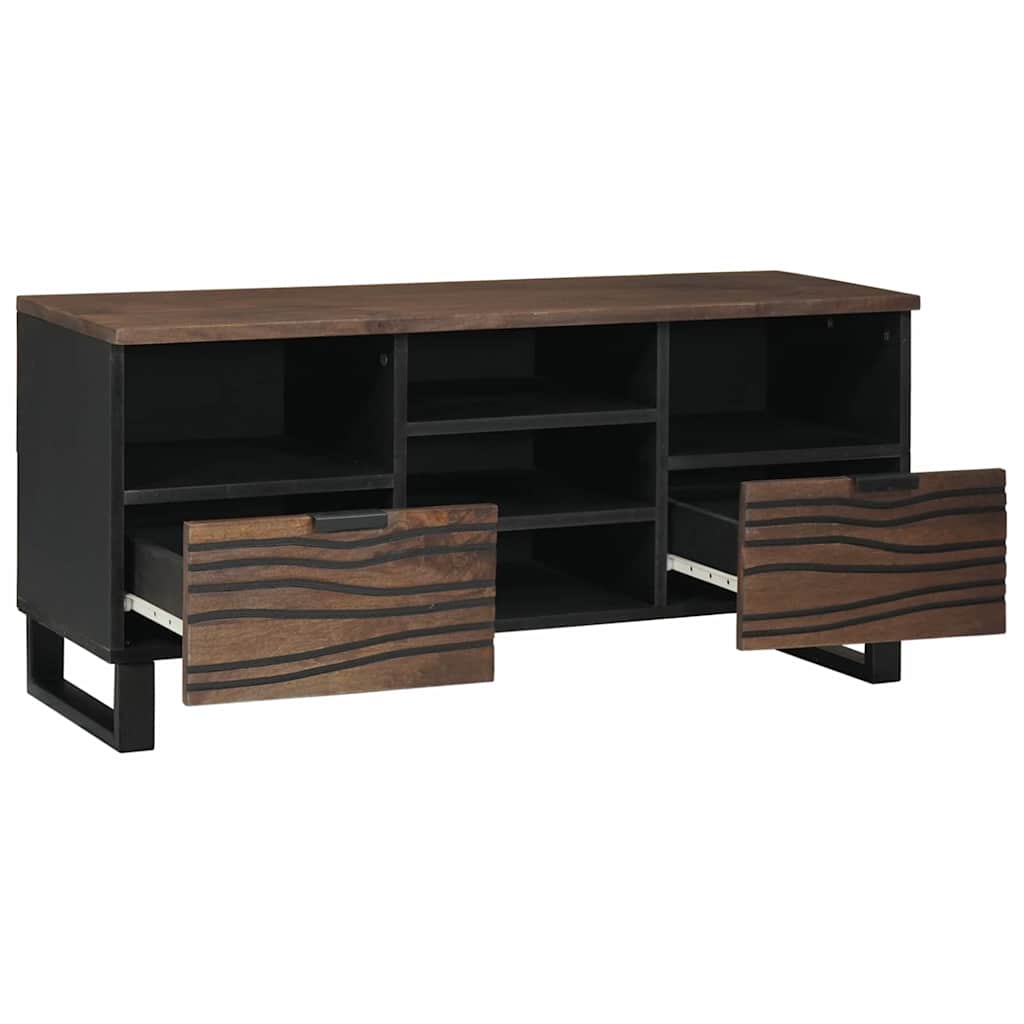 TV Cabinet with Drawer Brown 100 x 33 x 46 cm Solid mango wood