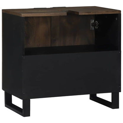 Sink Cabinet Brown and Black 62 x 33 x 58 cm Solid Mango wood