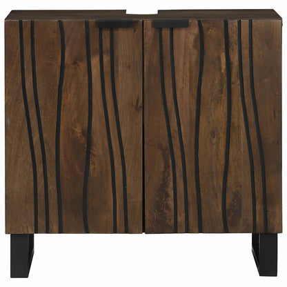 Sink Cabinet Brown and Black 62 x 33 x 58 cm Solid Mango wood