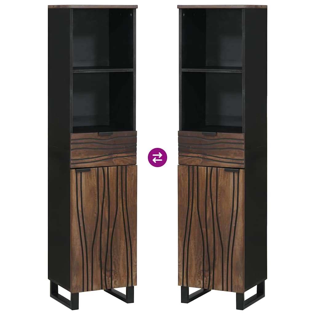 Bathroom Cabinet with Shelf with Storage Brown 38 x 33 x 160 cm