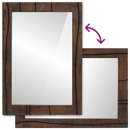 Bathroom Mirror Wall-mounted with Mirror Brown 50 x 2.5 x 70 cm
