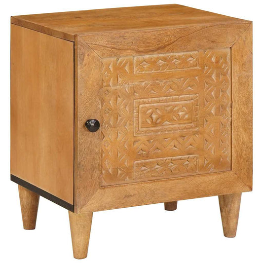 Bedside Table Light brown 40 x 33 x 46 cm Solid mango wood
