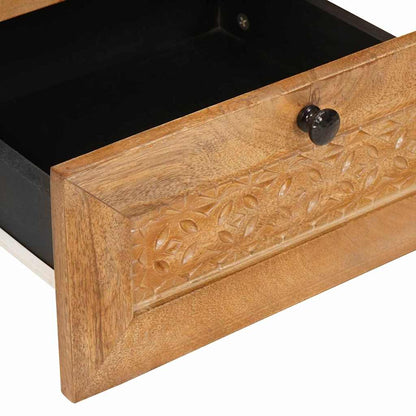 Bedside Table Light brown 40 x 33 x 46 cm Solid mango wood