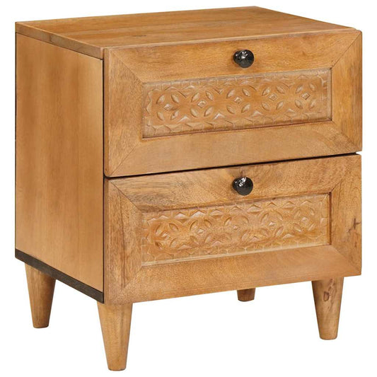 Bedside Table Light brown 40 x 33 x 46 cm Solid mango wood