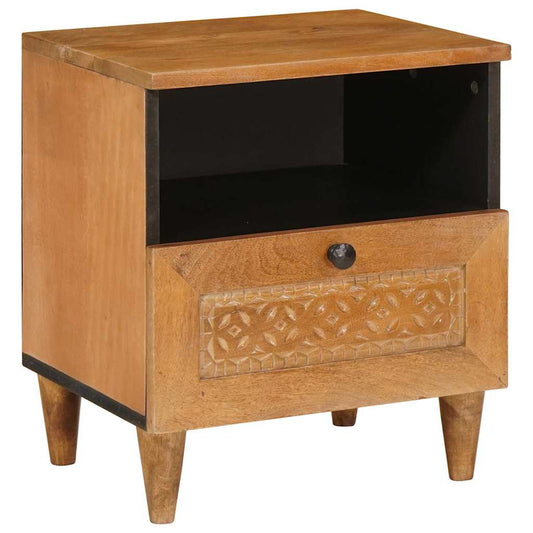 Bedside Table Light brown 40 x 33 x 46 cm Solid mango wood