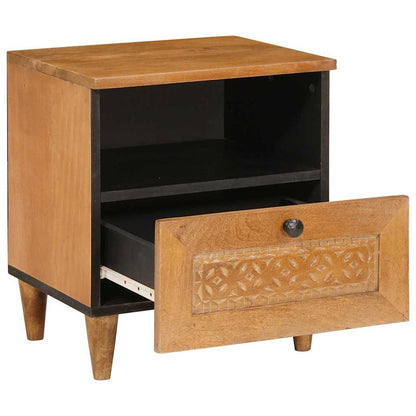 Bedside Table Light brown 40 x 33 x 46 cm Solid mango wood