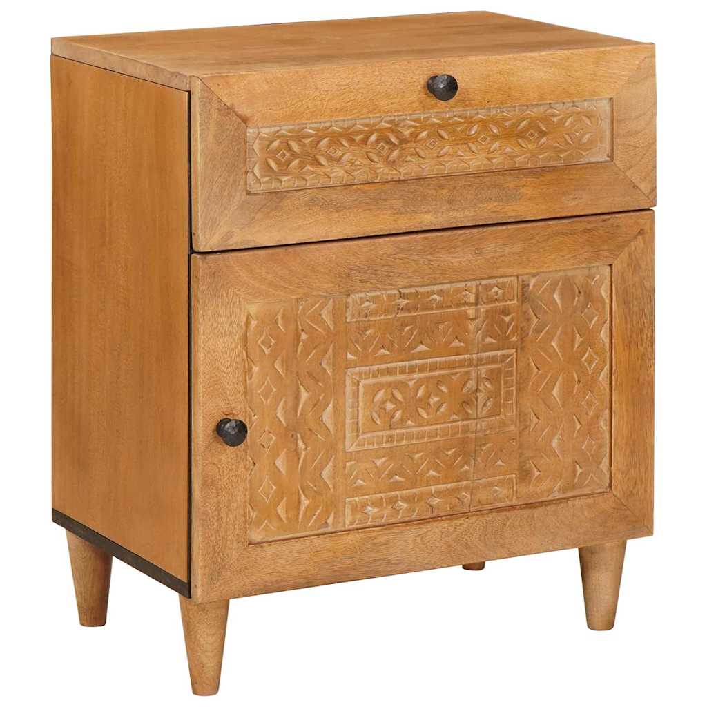 Bedside Table Light brown 50 x 33 x 60 cm Solid mango wood