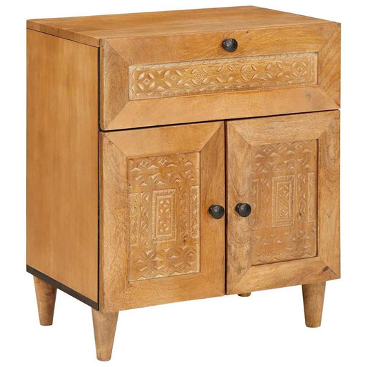 Bedside Table Light brown 50 x 33 x 60 cm Solid mango wood