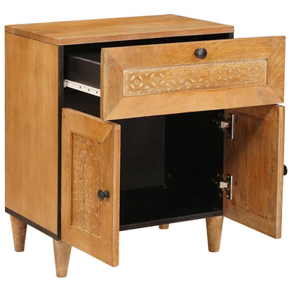 Bedside Table Light brown 50 x 33 x 60 cm Solid mango wood