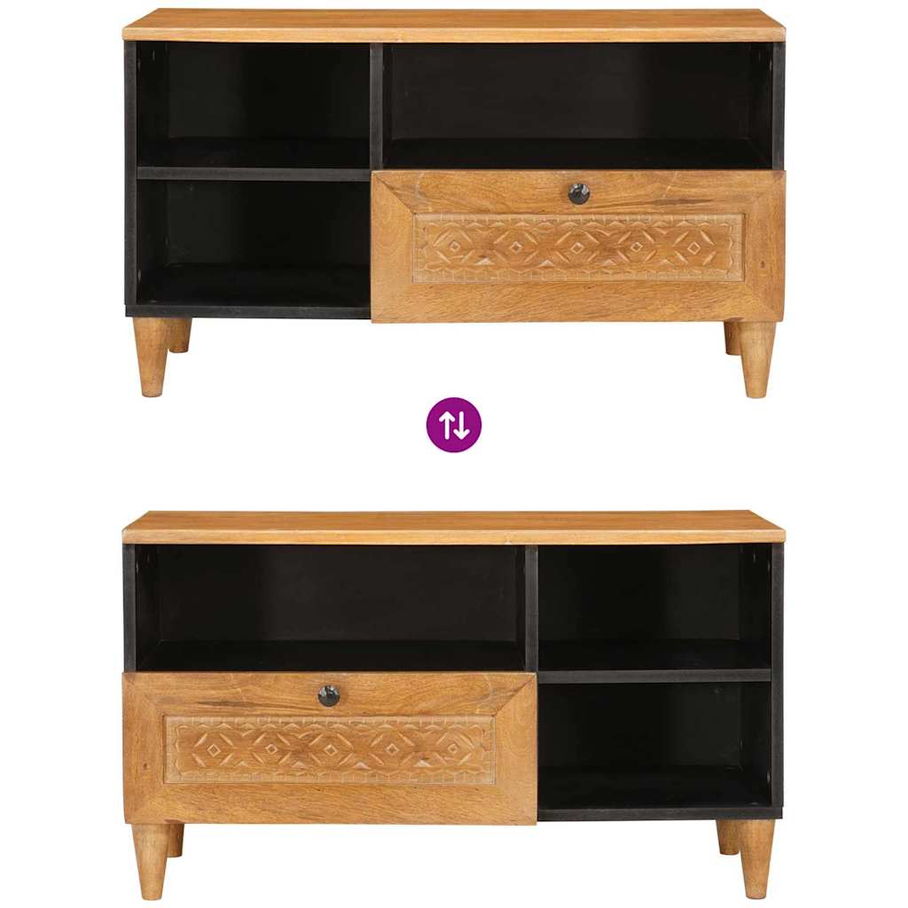 TV Cabinet Light brown 80 x 33 x 46 cm Solid mango wood