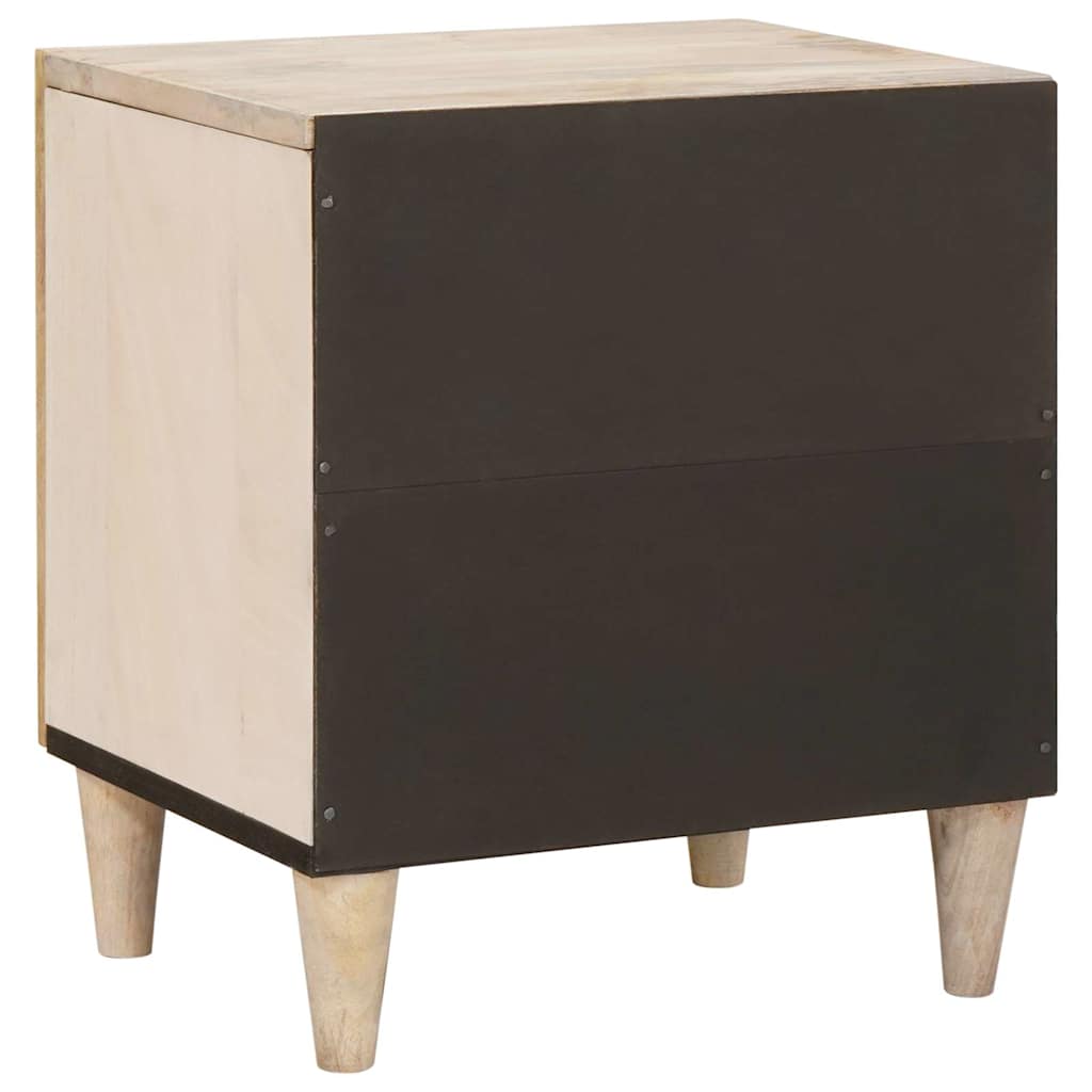 Bedside Table Beige 40 x 33 x 46 cm Solid mango wood