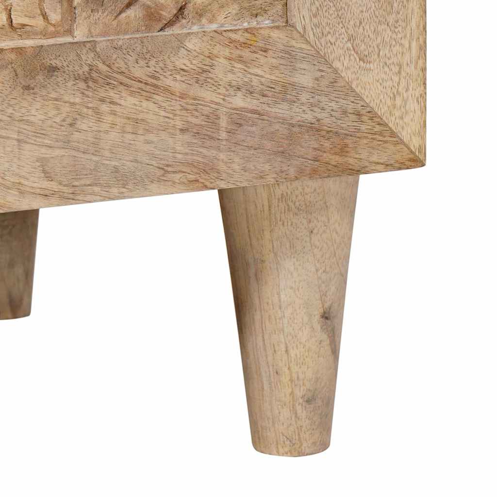 Bedside Table 2 pcs Beige 40 x 33 x 46 cm Solid mango wood