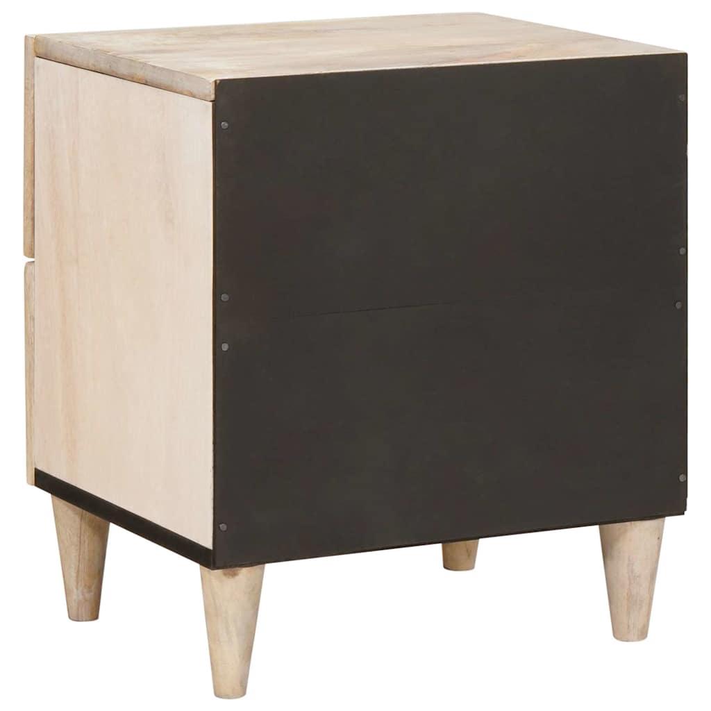 Bedside Table Beige 40 x 33 x 46 cm Solid mango wood