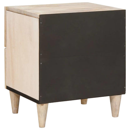 Bedside Table Beige 40 x 33 x 46 cm Solid mango wood