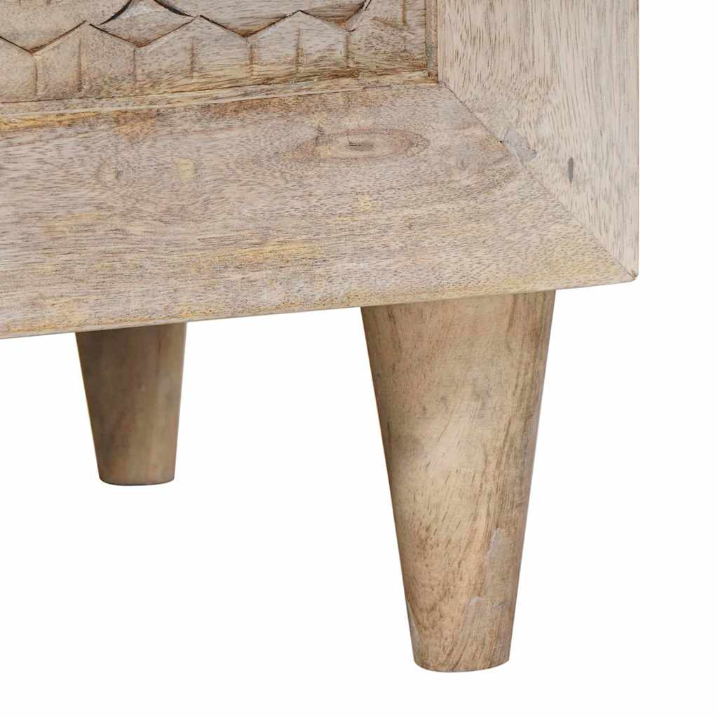Bedside Table 2 pcs Beige 40 x 33 x 46 cm Solid mango wood