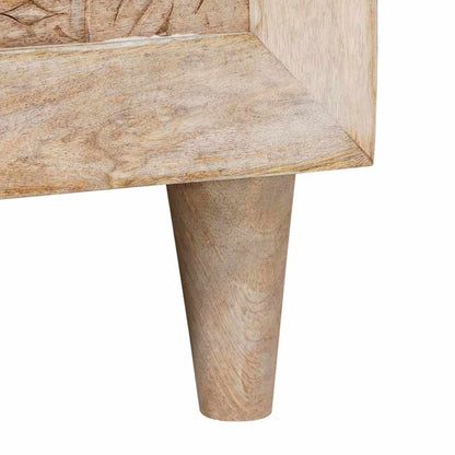 Coffee Table with Door Beige 80 x 50 x 40 cm Solid mango wood