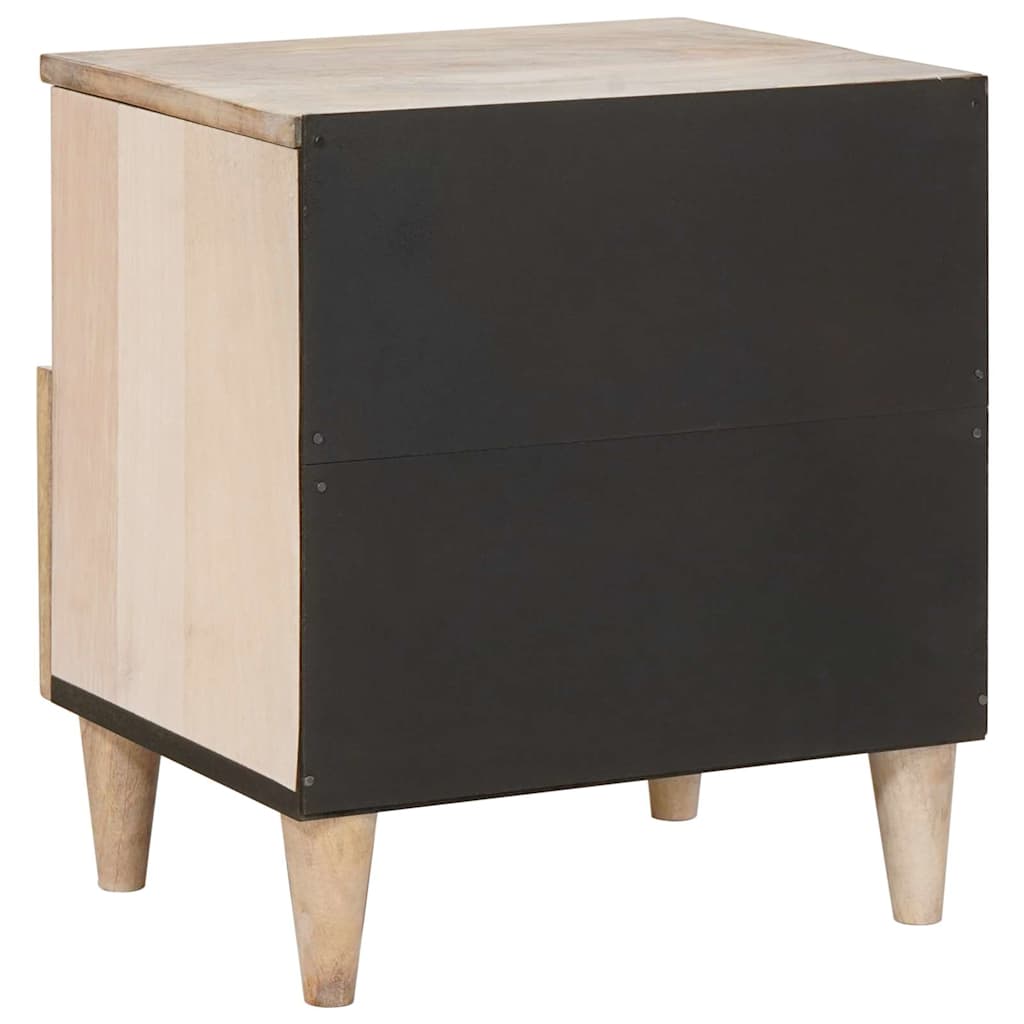 Bedside Table 2 pcs Beige 40 x 33 x 46 cm Solid mango wood