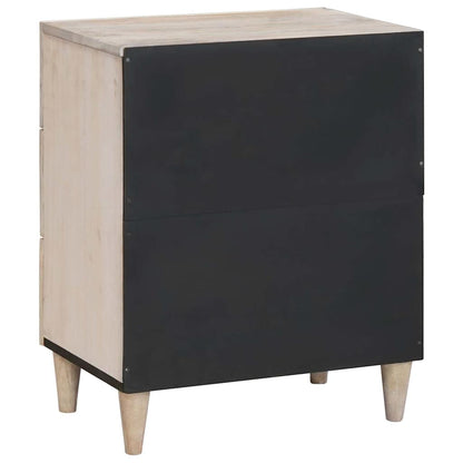 Bedside Table Beige 50 x 33 x 60 cm Solid mango wood
